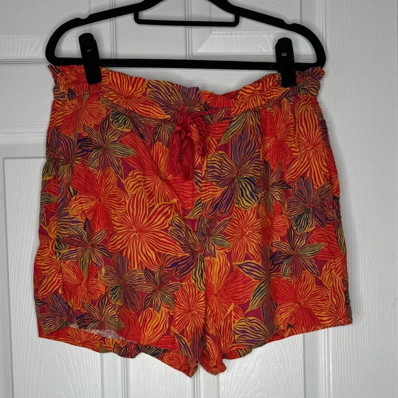HOUSE OF HARLOW 1960 Tropical Floral Backless Tank And Shorts Set Linen Blend M - Picture 6 of 8